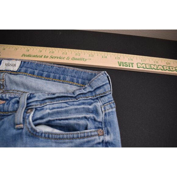 Hudson Skinny Jeans Medium Blue Distressed Knee Super Soft Womens 27 - Picture 7 of 12
